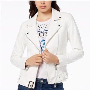 Flash sale💫Embellished faux leather biker jacket